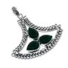 Smaragd Edelstein Top Qualität Edelstein Handgefertigter Anhänger 925 Sterling Silber Anhänger, Antik Silber Anhänger, Drei Stein Anhänger für Geschenke