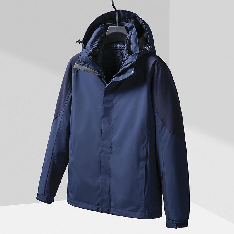 

Winter Jacket Men s and Women s Color Matching Army Green Heat-sealed Waterproof Velvet Thick Jacket M