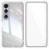 For Sony Xperia 1 VII TPU Case WANLONFENG Shockproof Clear Phone Cover with Tempered Glass Film