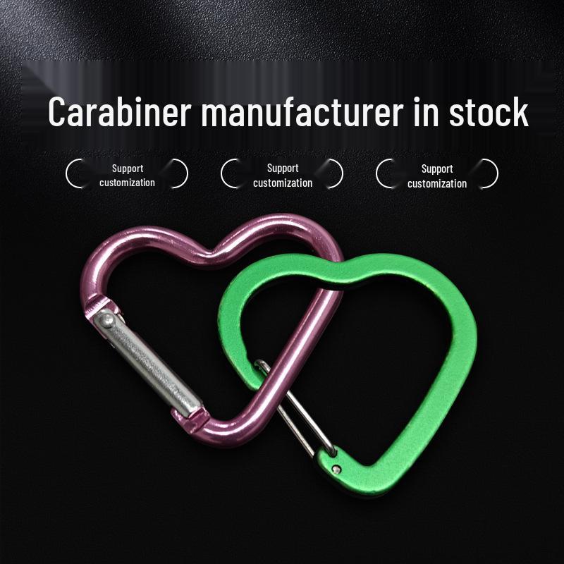 Heart-Shaped Aluminum Carabiner Climbing Hook - Safety Buckle for Outdoor & Water Bottles