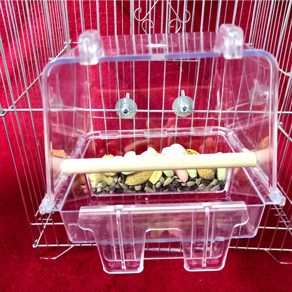 Acrylic Bird Feeder Parrots Automatic Hanging Feeding Food Bowl Bathtub Pet Supplies Tool AccessoryFood Bowl