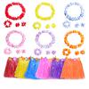 40PCS Party Atmosphere Decoration Summer Outdoor Festival Party Grass Skirt Props Hawaiian Fun Vacation Grass Skirt 40CM Set