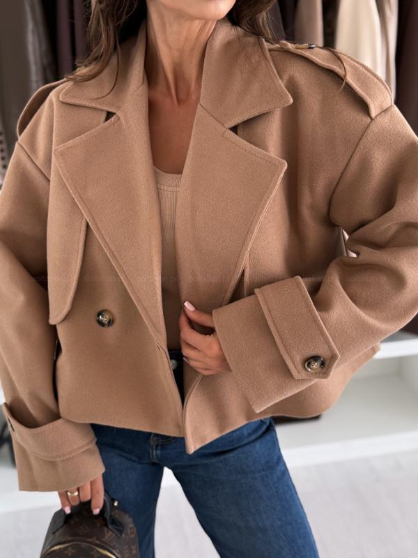 New in autumn and winter, solid color simple long-sleeved casual short woolen jacket women's clothing