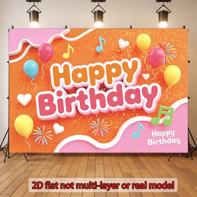 2D Flat Surface 1-piece Birthday Happy Theme Decorative Background Cloth Suitable for Room Decoration