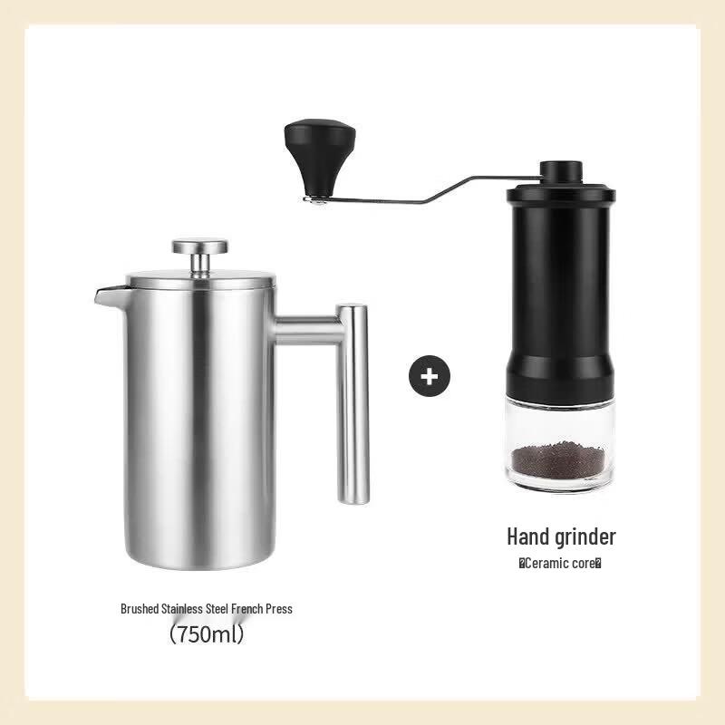 Qiwei 750ml Double-Walled Stainless Steel French Press