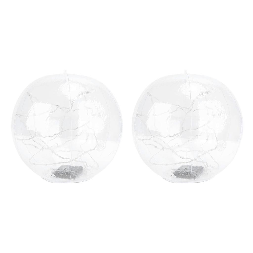 2pcs Floating Pool Lights Solar Powered 13.78in Inflatable Glow Balls for Pool Solar Floating