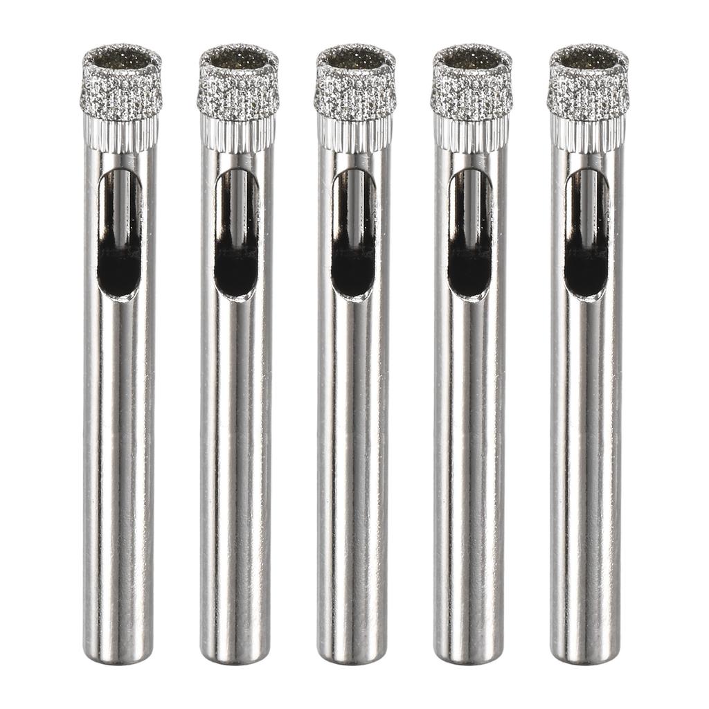 5pcs Diamond Hole Saw Drill Bit 3-18mm Glass Drill Bit for Ceramic/Marble/Granite Stone/Bottles/Tile Cutting [Silver Tone]