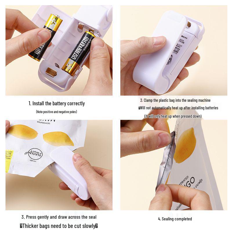 Portable Mini Heat Sealer for Plastic Bags - Household Hand-Press Sealing Machine