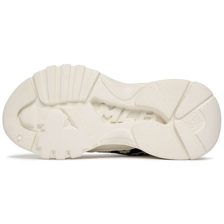 MLB Chunky High Slip Resistant Abrasion Resistant Cushioning High Top Canvas Shoes Unisex White Black 3ASHULP2N-50BKS