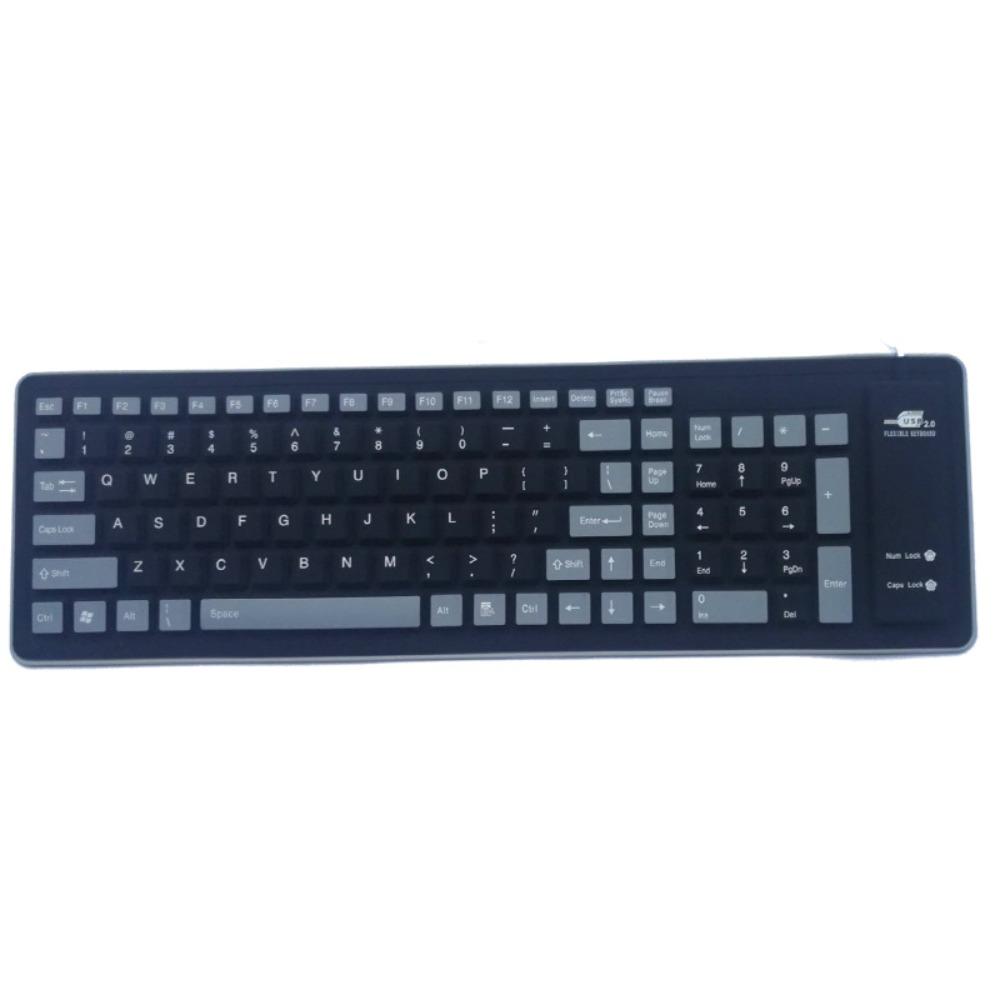 Soft Silicone Flexible Keyboard Foldable Wired Keyboard Colorful USB Keyboard  Home Use