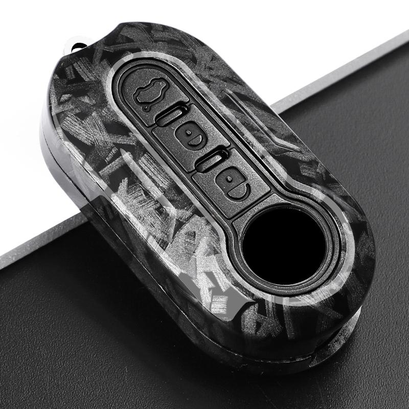 New Abs Carbon Fiber Car Key Cover Case Shell For Fiat 500 Ducato Panda 500L Punto Lancia Musa For Citroen Keychain Accessories