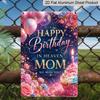2D Flaches Happy Birthday im Himmel Mama Aluminium Metallschild - 8,0 x 12,0 Zoll Gedenkwanddekoration, Florales Ballon Cupcake Gedenkplakette, Vorgebohrt