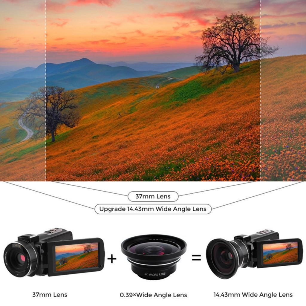 Buy Video Camera 4K Ultra HD 48MP Digital Camcorder Wide Angle Lens at