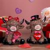 Mini Cow Figurines Valentine's Day Romantic Calf Decorations 2 Piece Animal Statues For Home Decor For Him Her Wedding Farmhouse