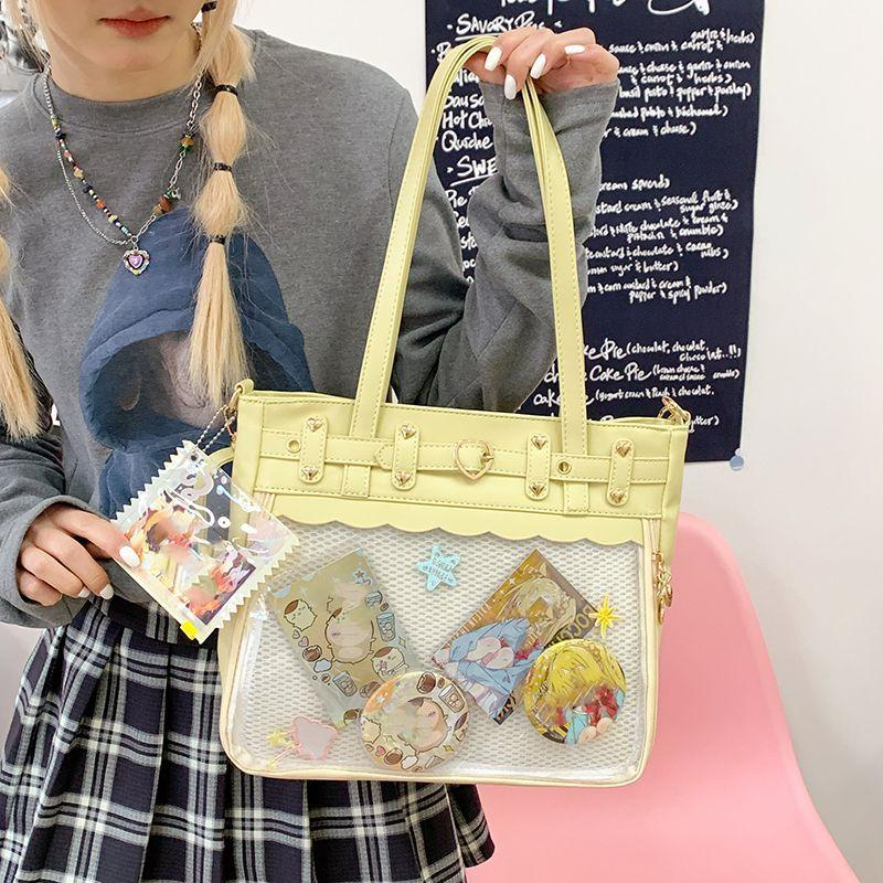 New Original Y2K Ita Bag Subculture Punk Goth Pu Large Capacity Crossbody Bag J Girls JK Uniform Shoulder Bag Ulzzang Itabag