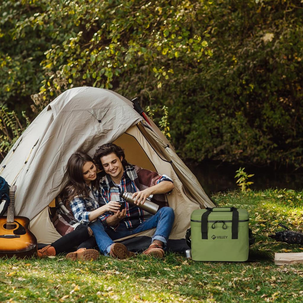 VILLEY Cooler Box, Insulated, 20L Capacity, Soft, Keeps Food Cold and Warm, Can Be Carried by Hand or Carried Over the Shoulder, Perfect for Food