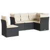 VidaXL Garden Lounge Set 5 Pcs with Cushions Black Braided Resin 3249475