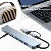 8 In 2 USB C HUB USB Splitter Type C Extender with 4 USB Port 1 USBC Port TF/SD Card Reader Audio Output Compatible for MacBook