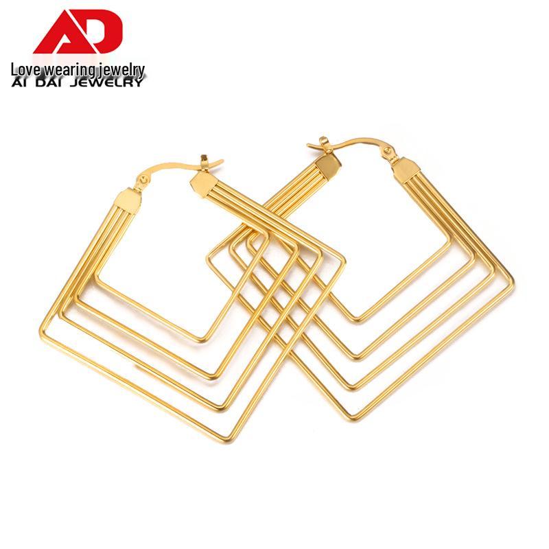 

Stainless Steel Geometric Minimalist Women s Irregular Hoop Earrings