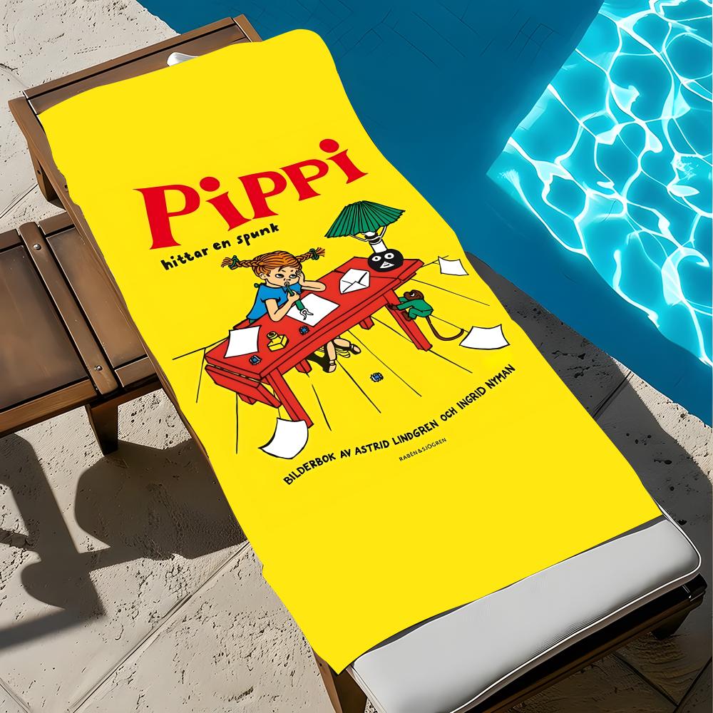 Cartoon Pippi Longstocking Towel Towel Soft Pool Gift For Travel Gym Shower Cool Camping Quick Dry Sports Large Beach Towel