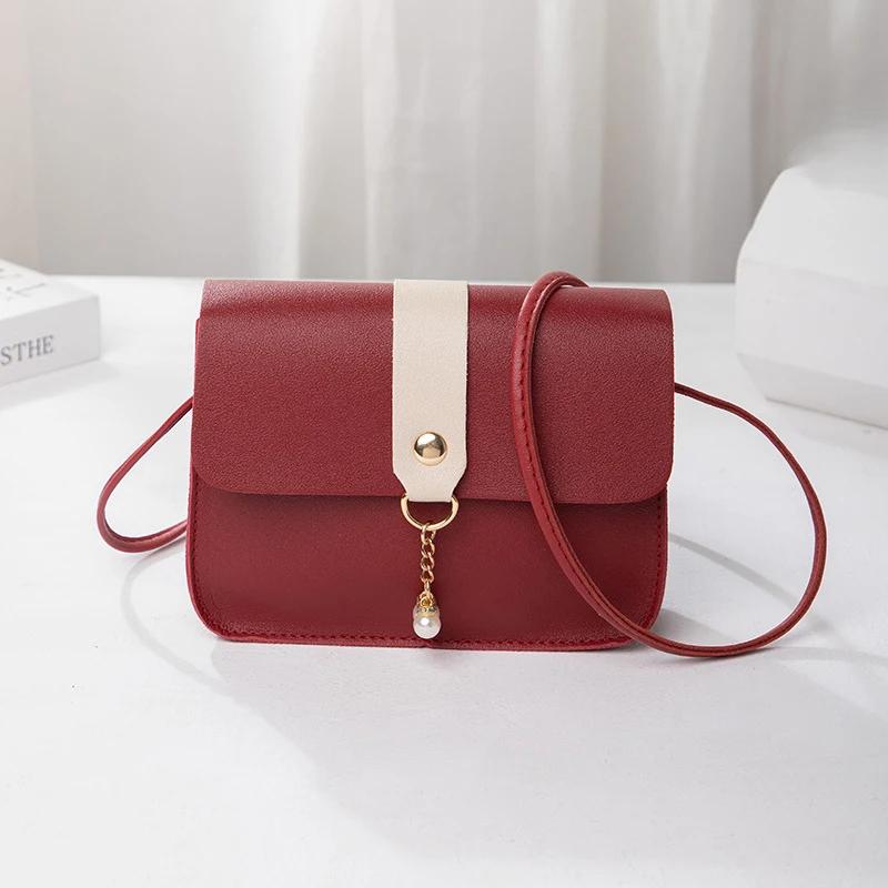 

Жіноча сумка через плече Портативна квадратна сумка на одне плече Портативний PU Trend гаманець червоний