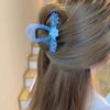 Blue Crystal Heart Claw Clip, Elegant Hair Claw for Half-Up Styles, Premium Quality, Hair Clip For Thick Hair, Perfect Gift