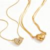Stainless Steel Diamond Inlaid Heart Pendant Necklace