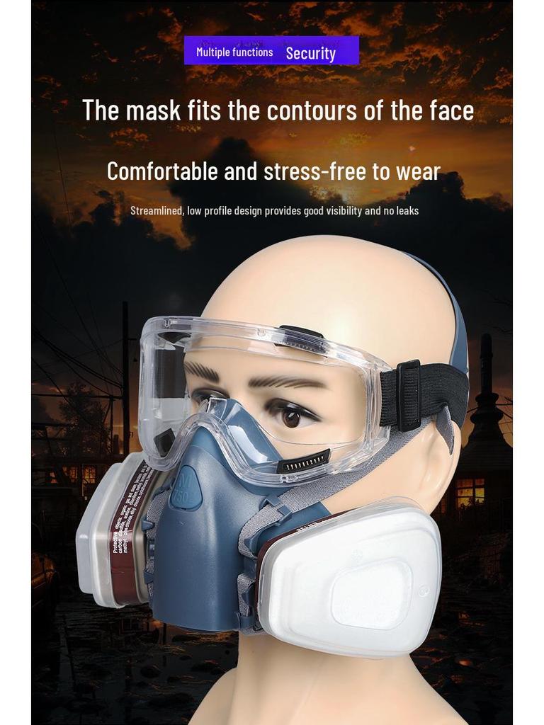 Silicone Gas Mask for Painting, Pesticides, Chemicals & Fire Protection