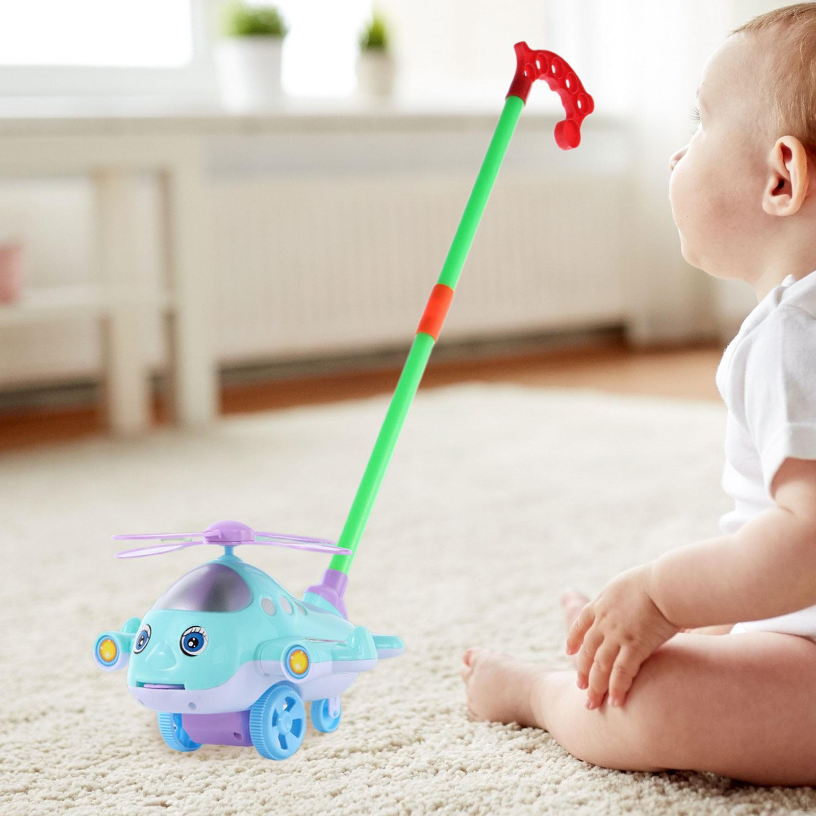 

Мультяшный самолет, каталка для малышей 1-3 лет, развивающие занятия синий