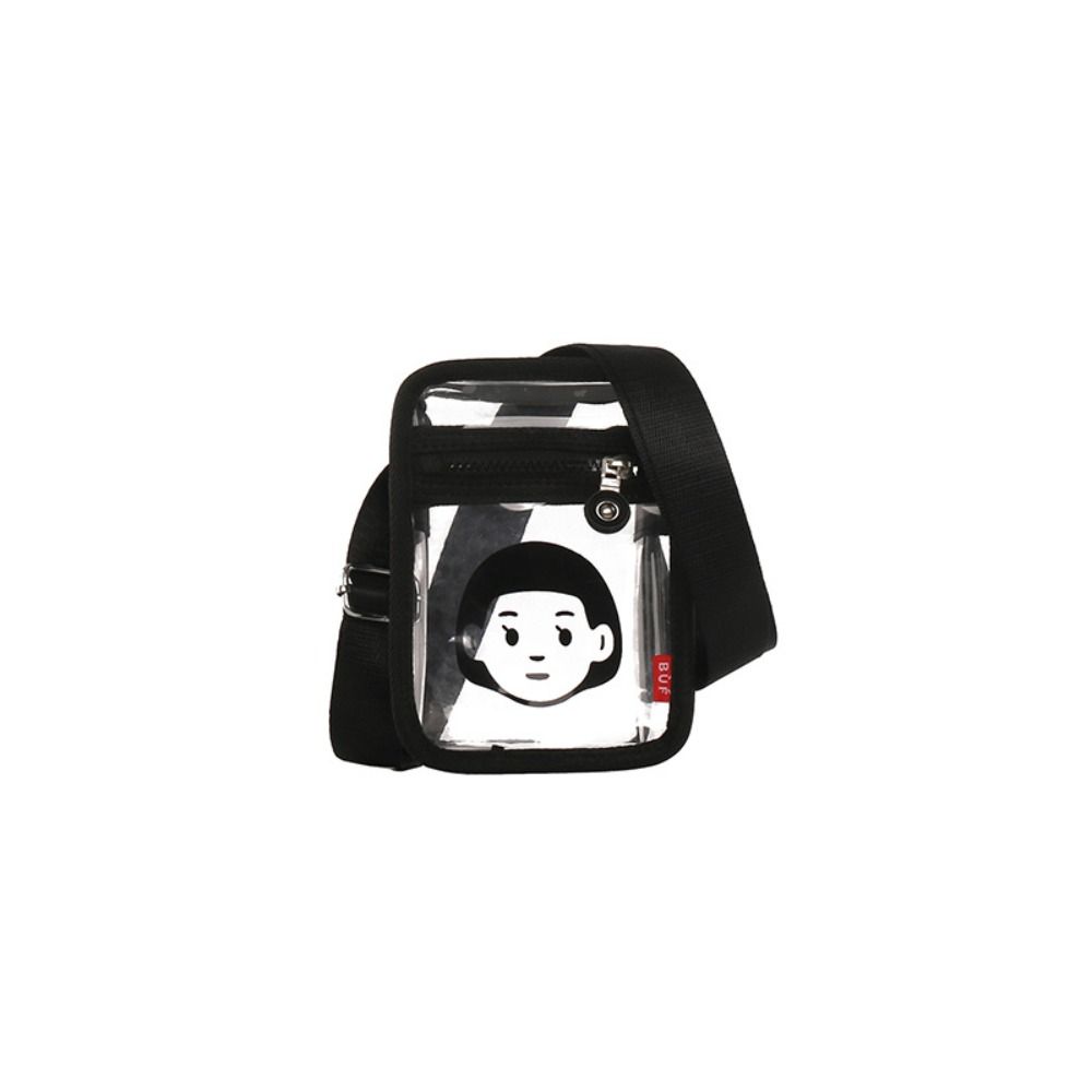 Printed Crossbody Bag Small Square Bag Couple Shoulder Bag Simple PVC Transparent Bag  Shopping