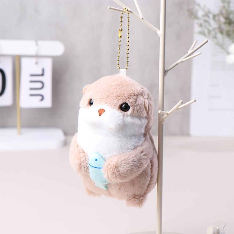 Cute Otters Plush Pendant Keychain Backpack Keyrings Pendant For Kid Boy Girl Women Men Hanging Doll Pendant Pp Cotton