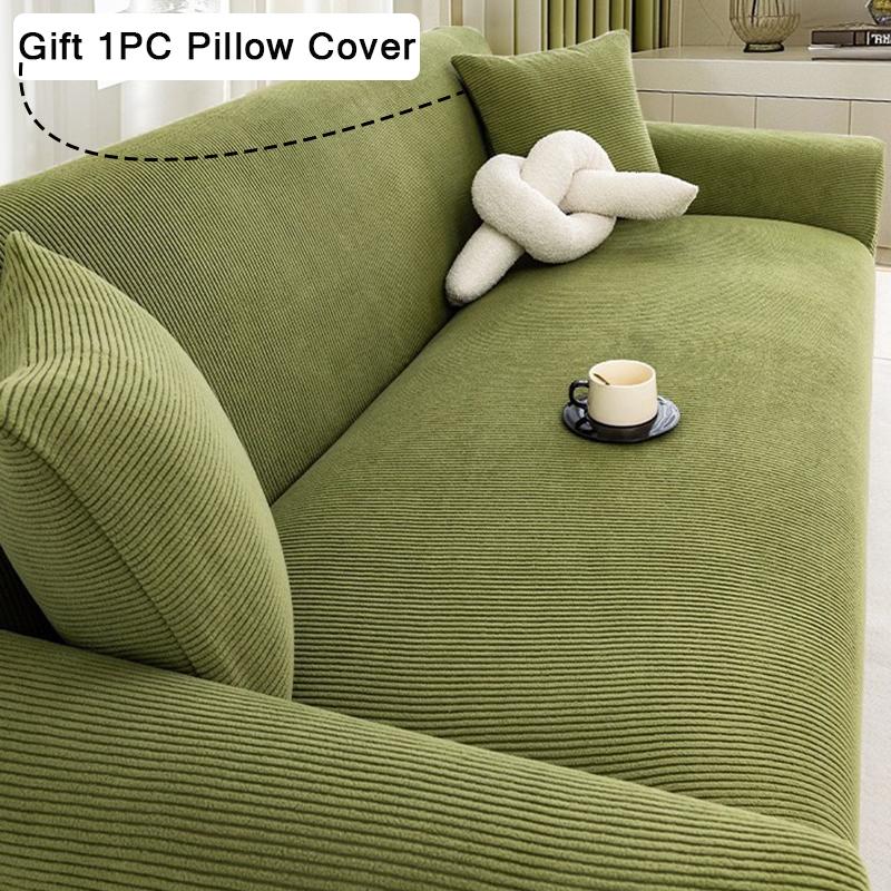 Corduroy All Inclusive Anti Cat Scratch Sofa Protective Cover Adjustable Stretch Slipcovers Corner Couch Covers 1/2/3/4 Seater