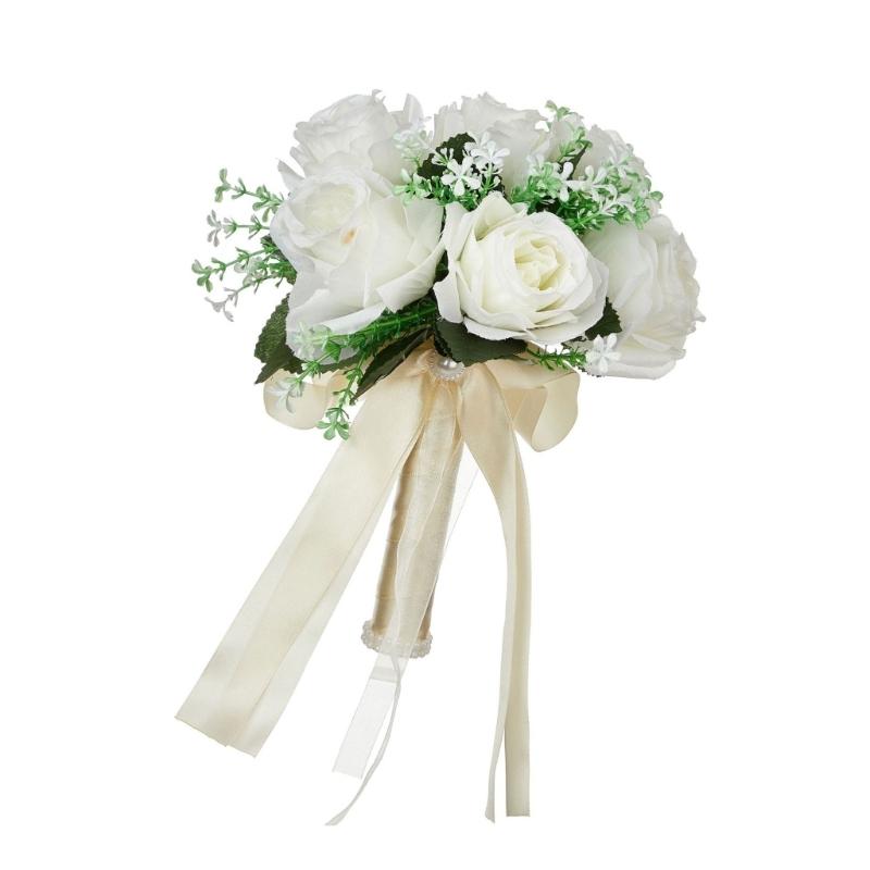 Beautiful Handheld Artificial Flower Bunch Delicate Bride Bunch Wedding Party