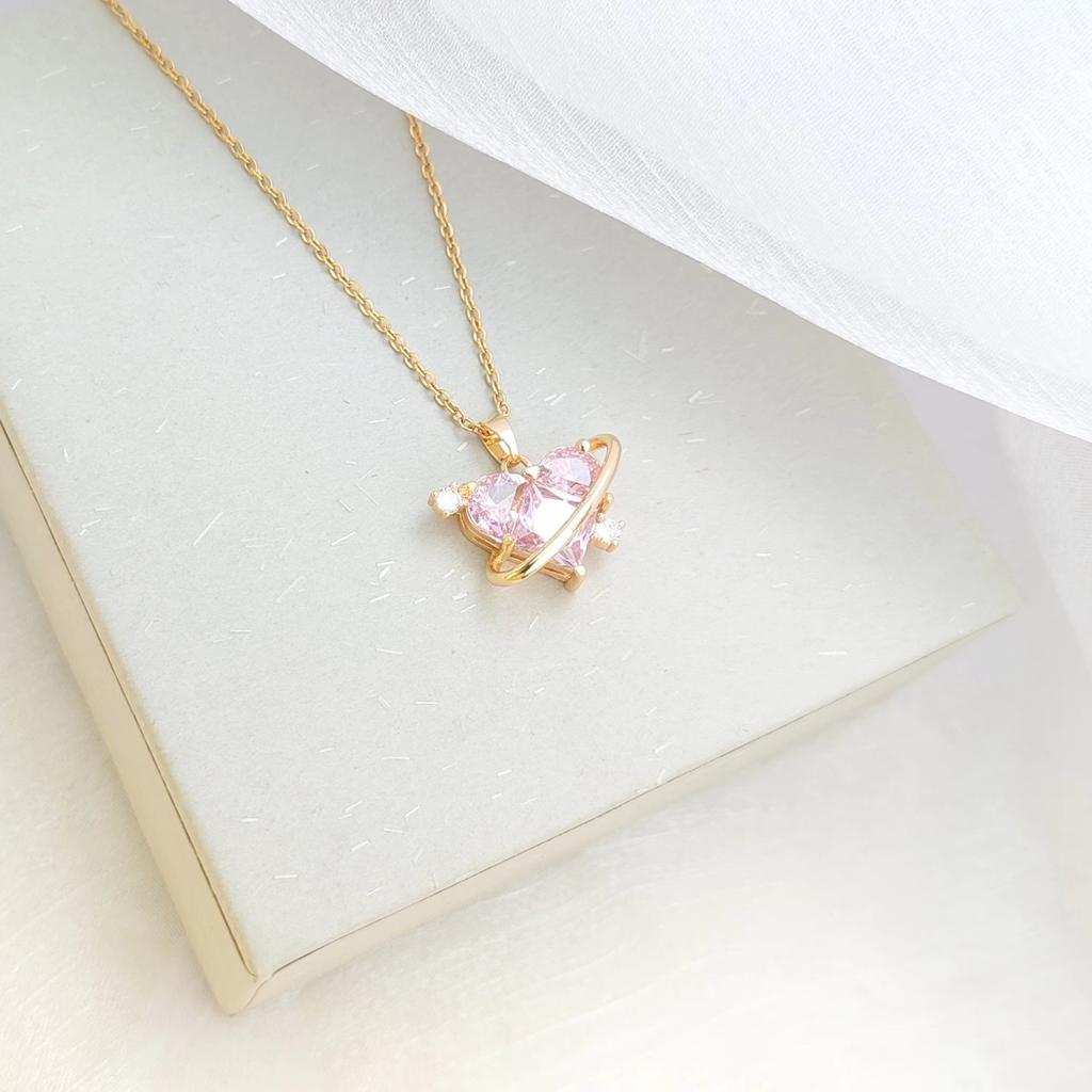 Love Necklace Women'S High Sense Simple Inlaid Zircon Pendant Jewelry