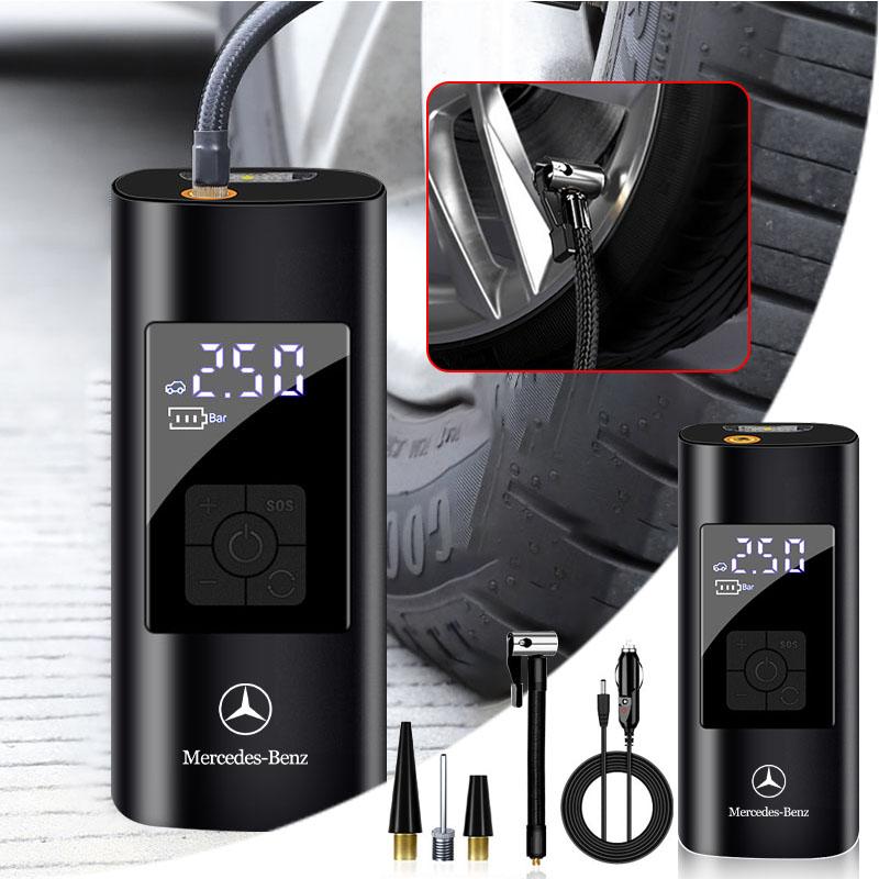 AABIH1 Portable Car Inflation Pump Charging Air Pump Tire Inflator Stickers For Mercedes Benz C200 C230 C240 C250 C280 C300 C320 C350