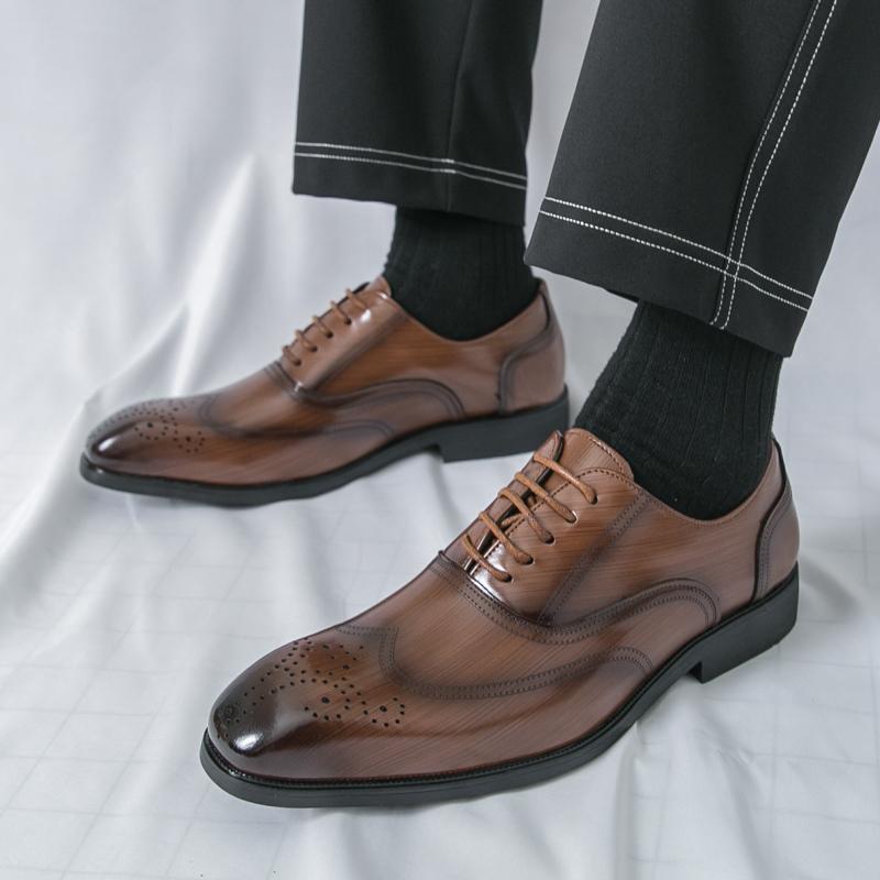 Fashion Black Leather Shoes Mens Fashion Casual Dress Shoes Classic Business Formal Italian Formal Oxford Shoes For Men Zapatos Hombre