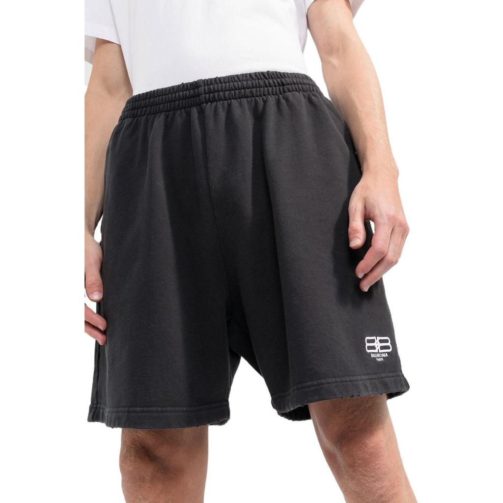 Balenciaga BB Paris Icon Casual Shorts Men's Black Moderate 676137TMVG69034