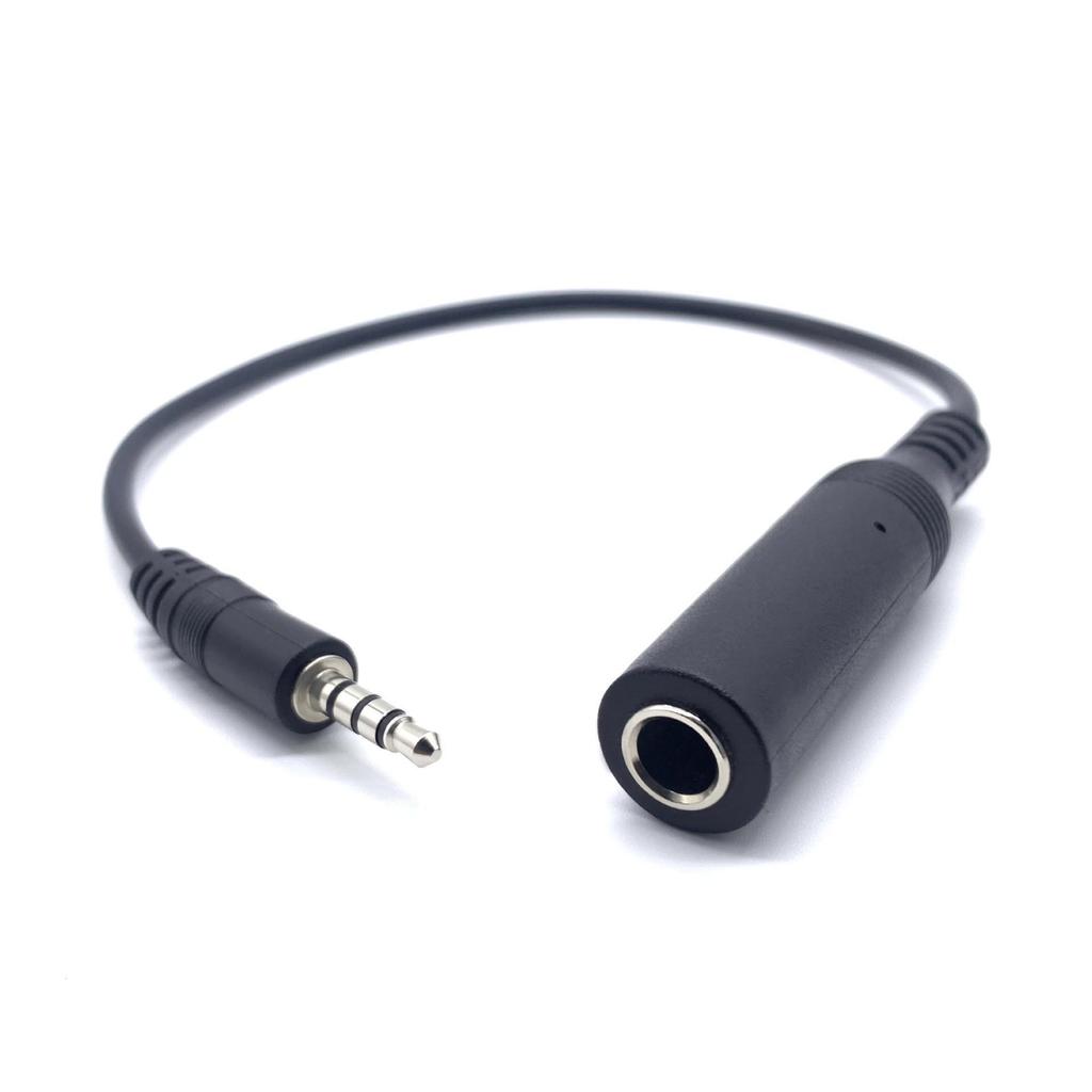 6.35mm Female to 3.5mm 4-Pole Male Audio Cable for Piano, Guitar, Microphone, Headphones, and Speakers.