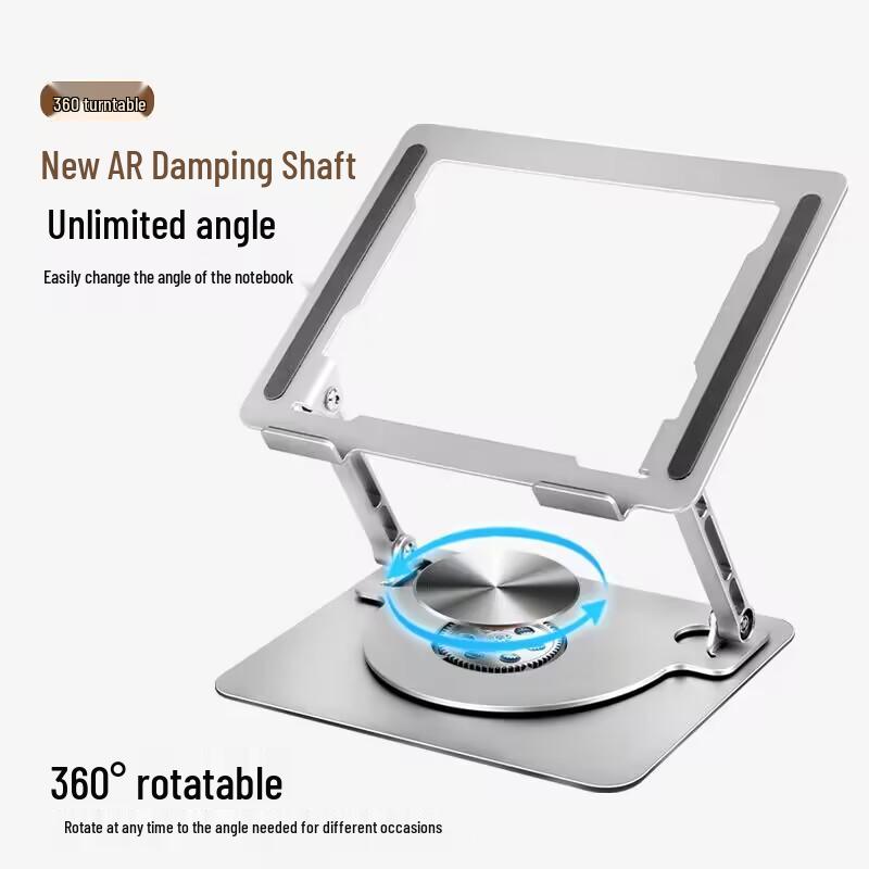 Aluminum Alloy Adjustable Laptop Stand with Rotating and Cooling Features