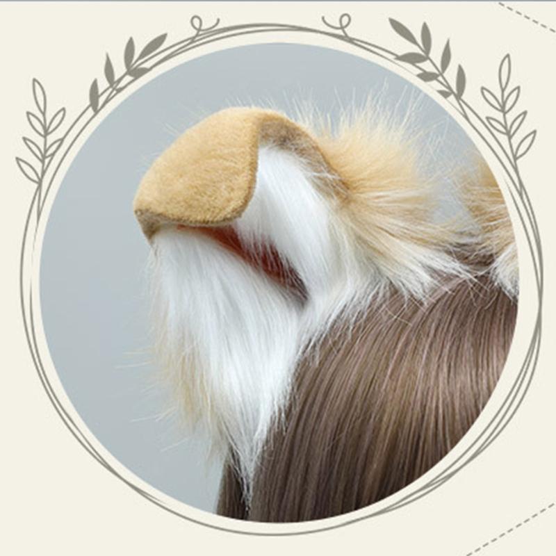 Cartoon Headband Fox Wolf Ears Shaped Hair Hoop Plush Party Headpiece Hair Band Party Cosplay Costume Props Unisex