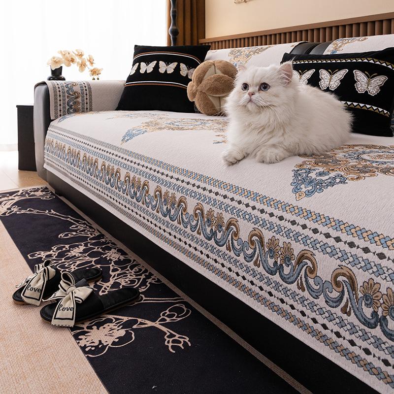 Retro Light Luxury Sofa Cover New Sofa Cushion Towel Universal In All Seasons, High-End Sofa Towel
