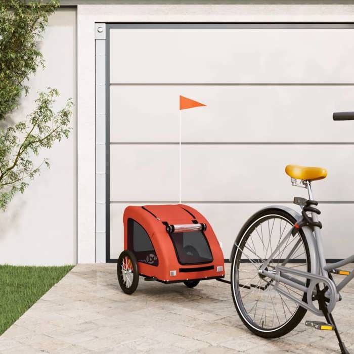 VidaXL Remorque de vélo pour animaux de compagnie orange 93956