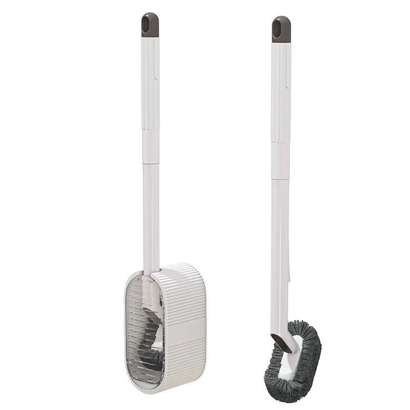 Household Long-Handle Soft Bristle Toilet Brush Set for No Dead Angle Cleaning