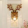 Vintage Wall Lamp Creative Deer Head Living Room Wall Hanging Lamp Bedroom Hallway Crystal Lamp