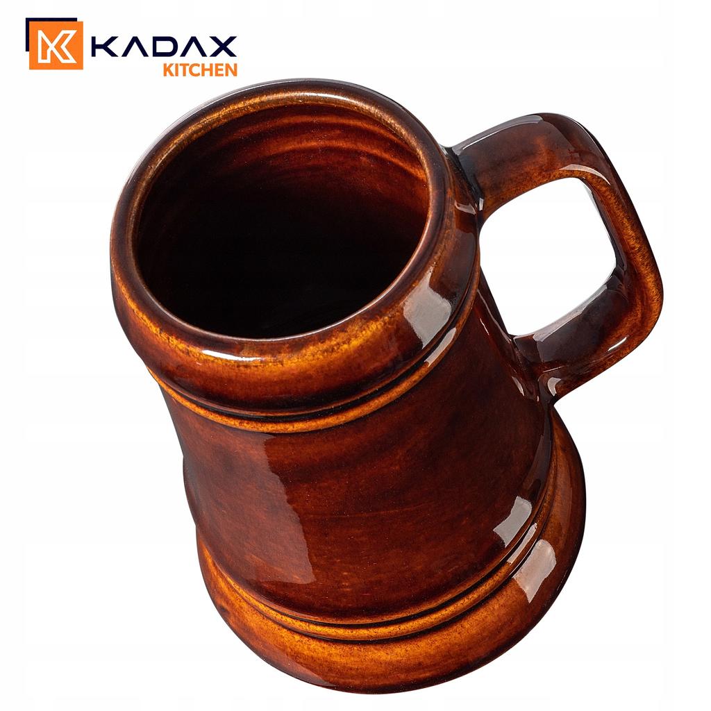 KADAX Bierkrug 500ml Groß Steinzeug Geschenk