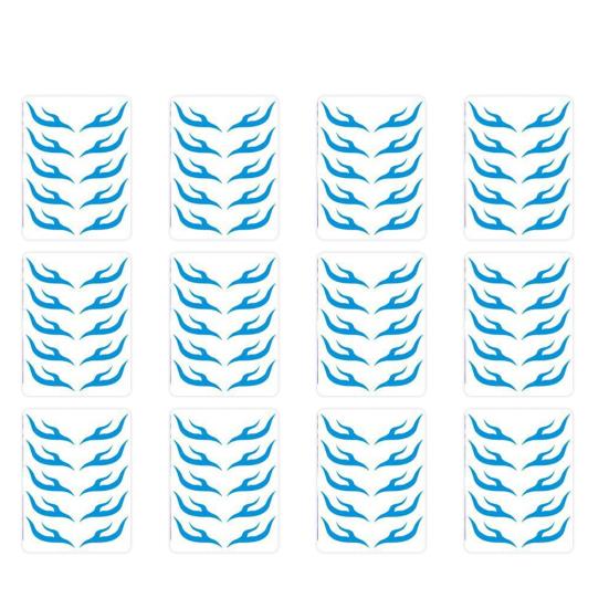 Forehead Decal Stickers for Kids Red Blue Washable Waterproof Face Tattoos for Cosplay Performances Flame Wave Designs Sticker