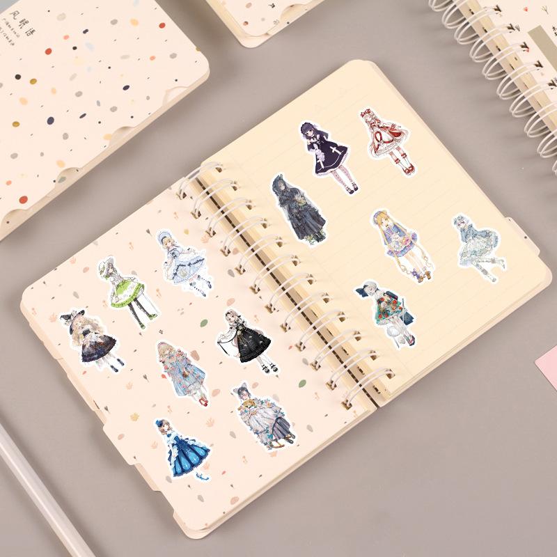 50Pcs/Set Lolita Girls Series 01 Stickers DIY Fashion Mixed Waterproof Doodle Decals Stickers