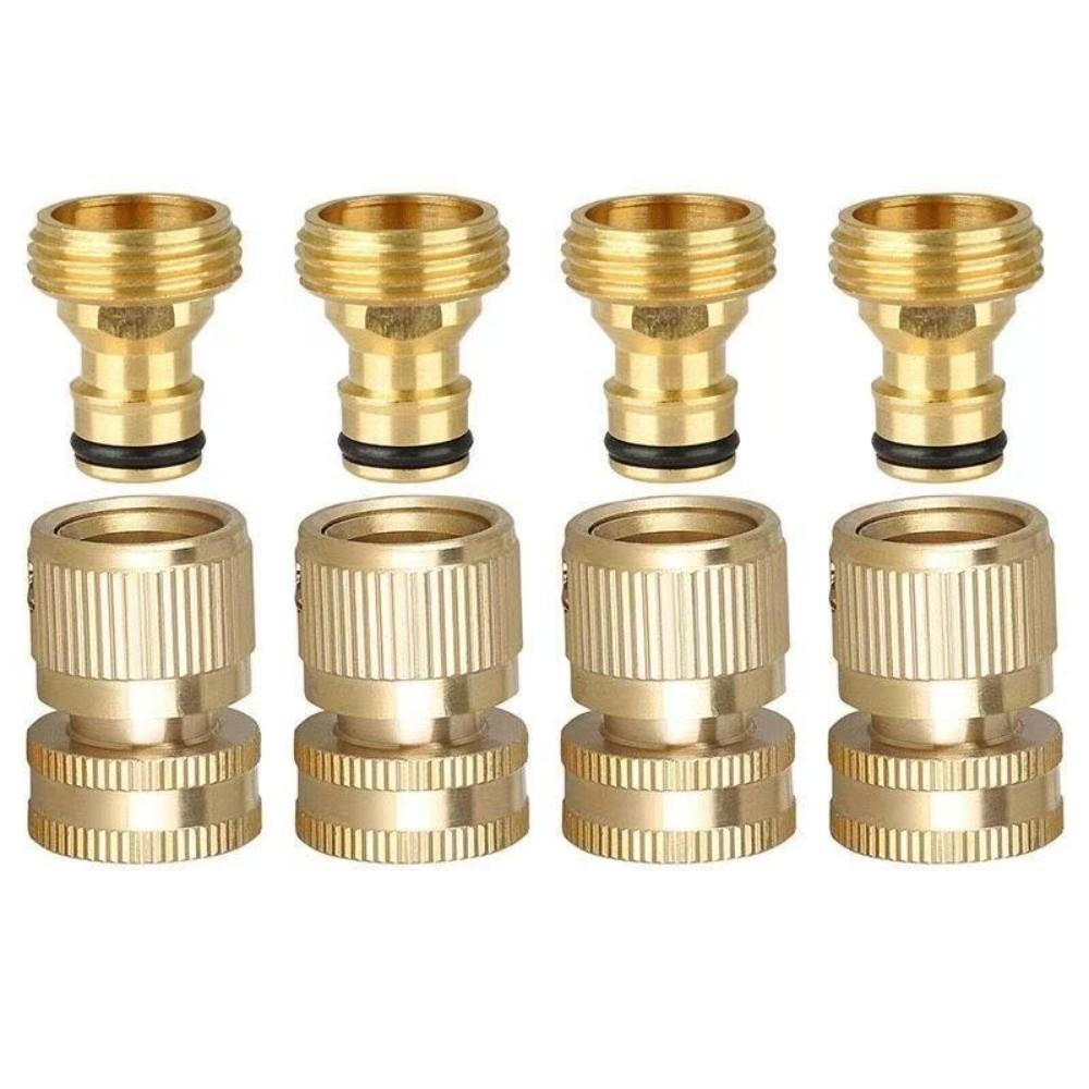 3/4 Inch Thread Brass Quick Connector Anti Leak Sturdy Construction Garden Hose Quick Connector Quick Release