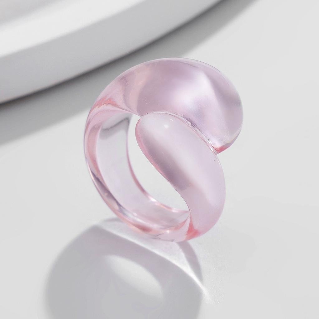 Jewelry Design Color Transparent Water Drop Hug Ring, Simple Wind Geometric Ring