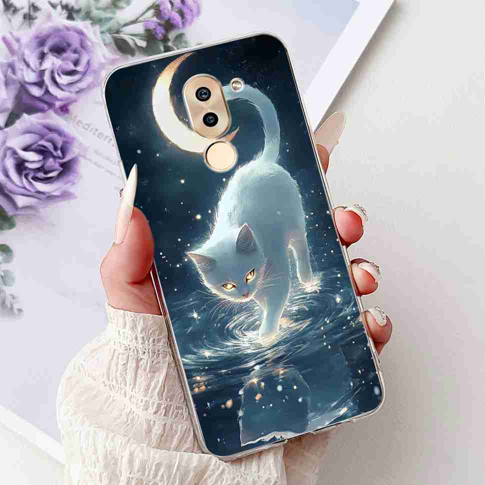 For Huawei Honor 6X BLN-AL10 Case Cute Cartoon Painting Soft Silicone TPU Cover For Honor 6X 6x BLN-L21 5.5" Popular Cats Shell